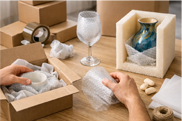 Fragile items packed in padded boxes